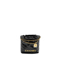 CHANEL MINI 22 BAG CALFSKIN BLACK GHW (MICROCHIP)