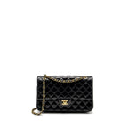 CHANEL MEDIUM CLASSIC DOUBLE FLAP BAG LAMBSKIN BLACK GHW