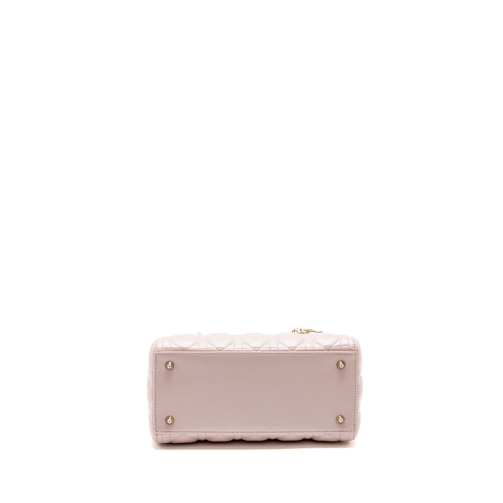DIOR MEDIUM LADY DIOR LAMBSKIN IRIDESCENT PINK LGHW