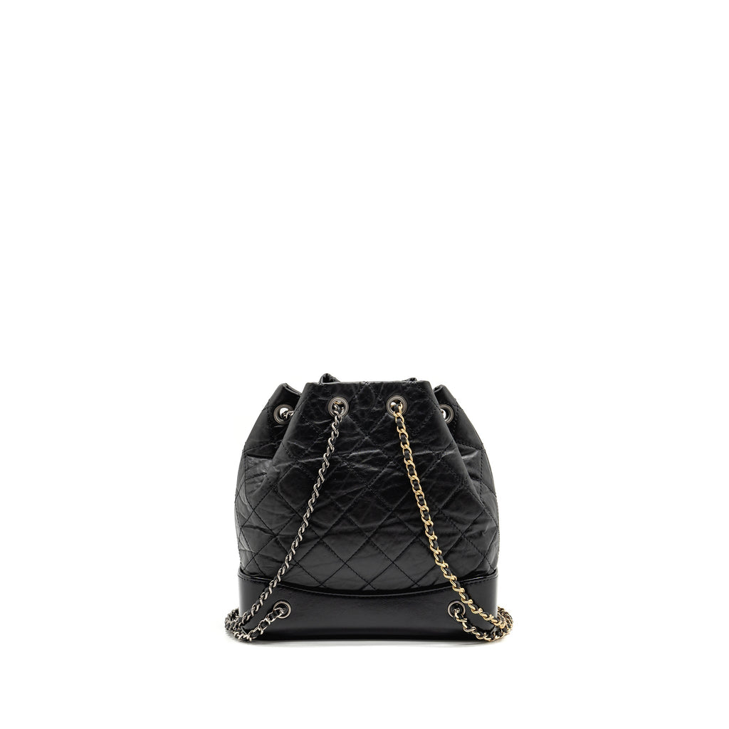 CHANEL SMALL GABRIELLE BACKPACK CALFSKIN BLACK MULTICOLOUR HARDWARE (MICROCHIP)