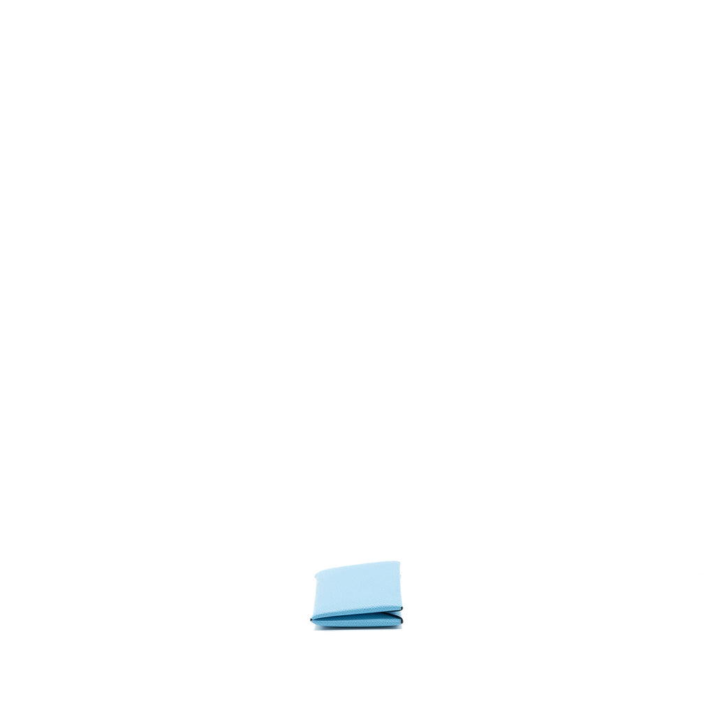 Hermes Calvi Card Holder Epsom Celeste SHW