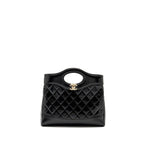 CHANEL 25P MINI 31 BAG SHINY LAMBSKIN BLACK LGHW (MICROCHIP)