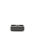 CHANEL 22A SMALL CLASSIC DOUBLE FLAP BAG LAMBSKIN GREY LGHW(MICROCHIP)