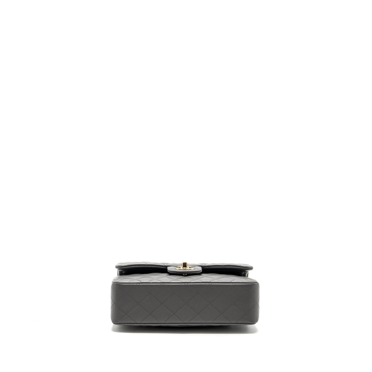 CHANEL 22A SMALL CLASSIC DOUBLE FLAP BAG LAMBSKIN GREY LGHW(MICROCHIP)