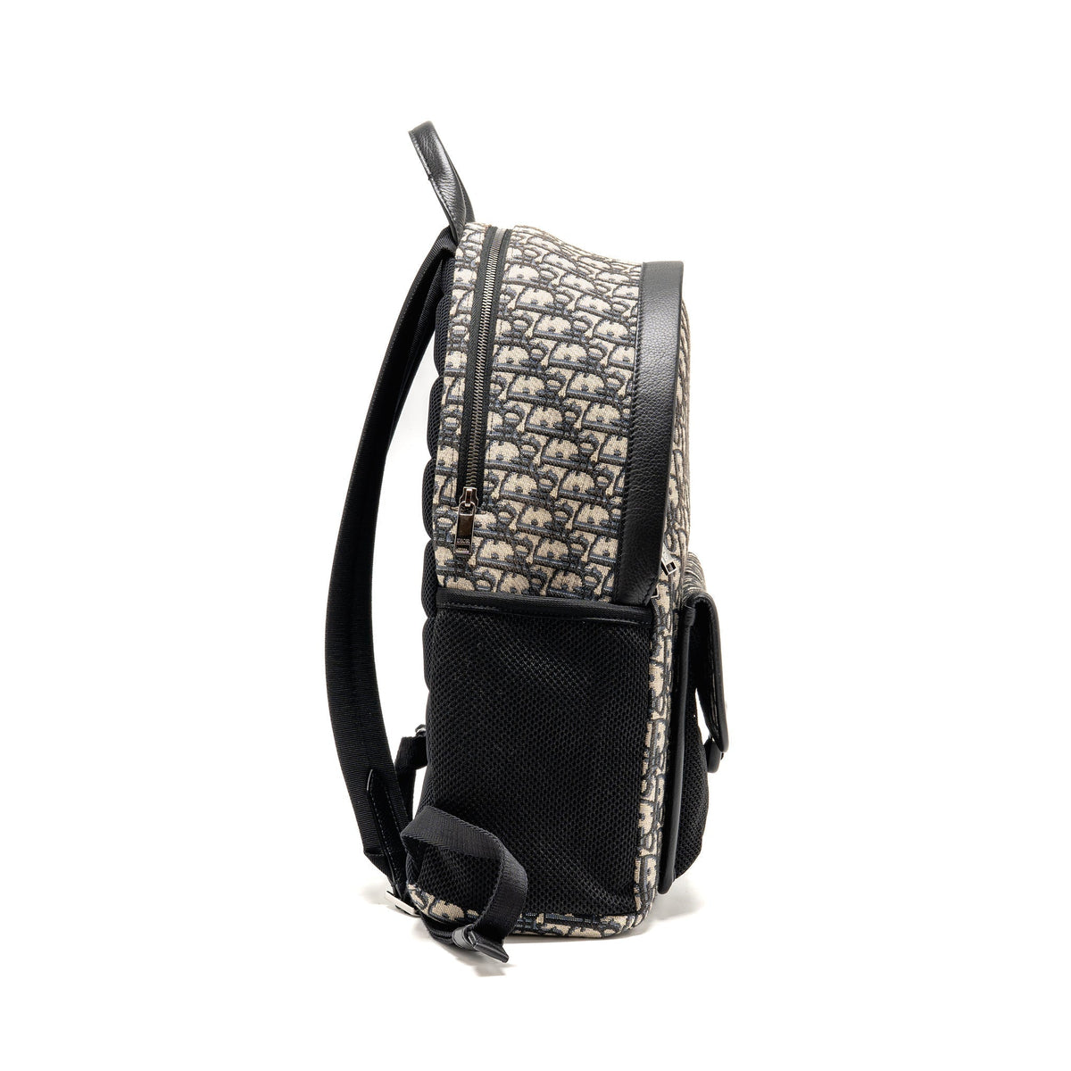 DIOR MEN’S BACKPACK DIOR OBLIQUE CANVAS / CALFSKIN BLUE / BLACK SHW