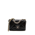 CHANEL SMALL 19 BAG LAMBSKIN BLACK MULTICOLOUR HARDWARE (MICROCHIP)