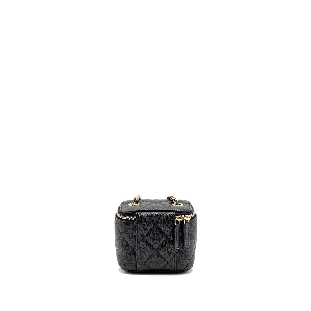 CHANEL CLASSIC SMALL VANITY WITH CHAIN CAVIAR BLACK LGHW