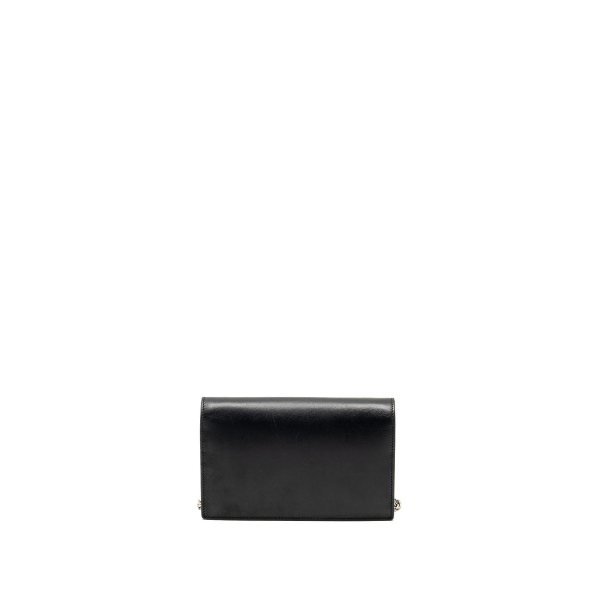 GUCCI FLAP WALLET ON CHAIN CALFSKIN BLACK SHW