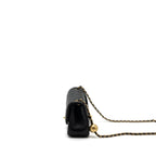 CHANEL 23K PEARL CRUSH MINI RECTANGULAR FLAP BAG LAMBSKIN BLACK GHW (MICROCHIP)