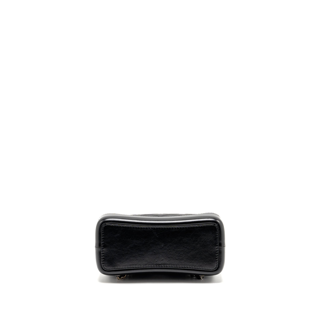 CHANEL SMALL GABRIELLE HOBO BAG AGED CALFSKIN BLACK MULTICOLOURED HARDWARE