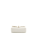CHANEL SMALL CLASSIC DOUBLE FLAP BAG CAVIAR WHITE LGHW (MICROCHIP)