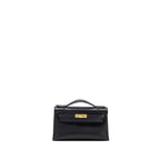 Hermes Kelly Pochette Swift Black GHW