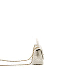 CHANEL MINI COCO HANDLE CAVIAR WHITE LGHW (MICROCHIP)