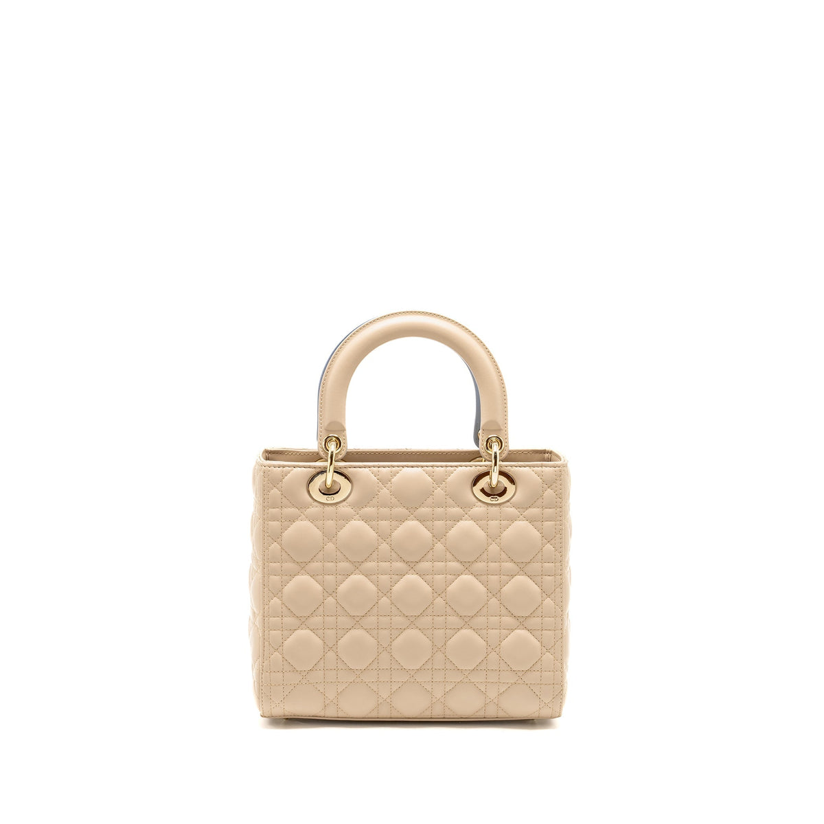 DIOR MEDIUM LADY DIOR LAMBSKIN BEIGE/BLUE LGHW