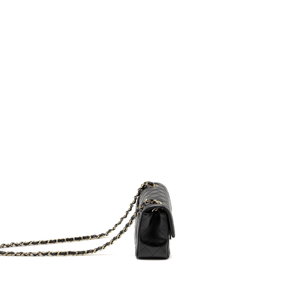 CHANEL MINI RECTANGULAR FLAP BAG LAMBSKIN BLACK LGHW (MICROCHIP)