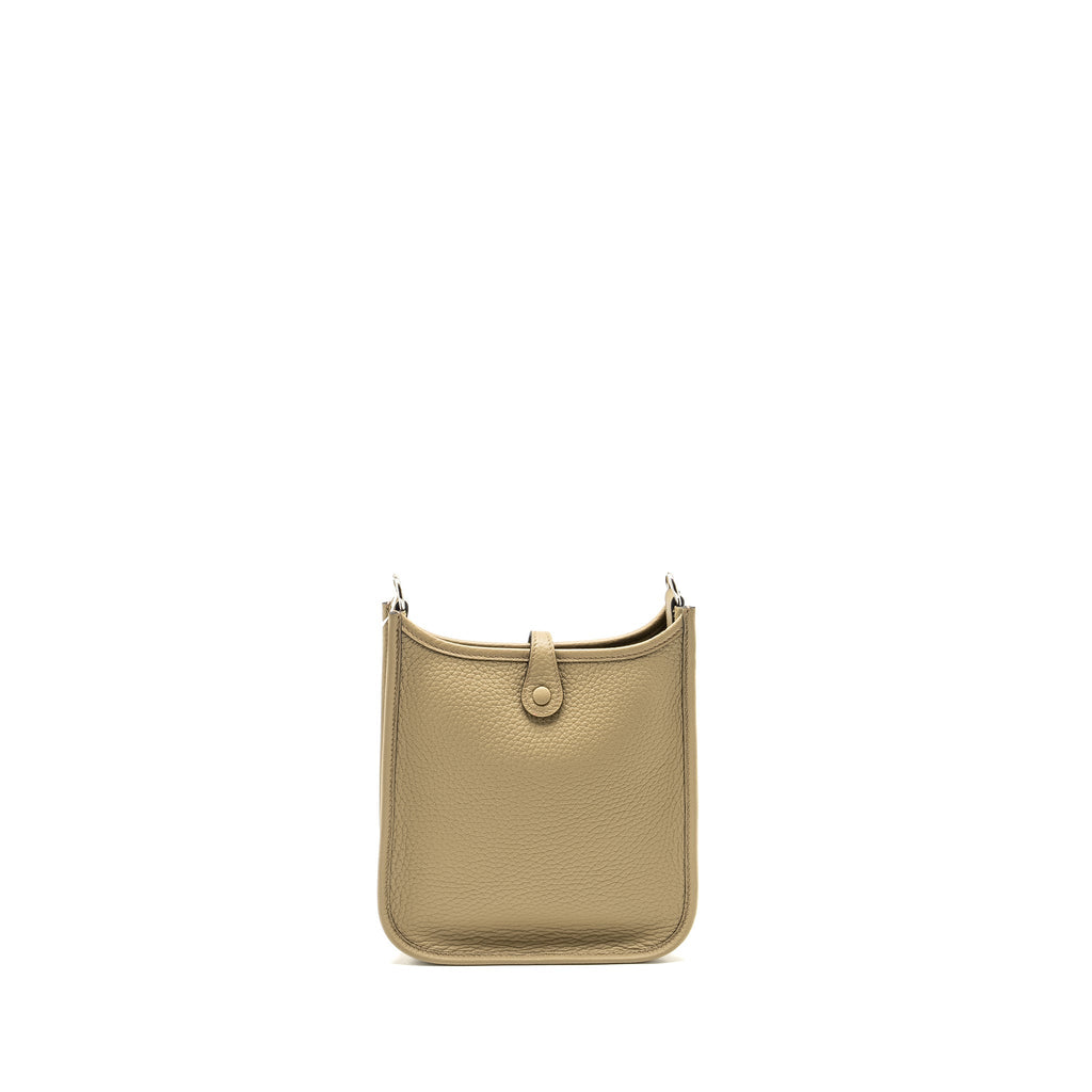 Hermes Mini Evelyne Clemence Beige Marfa with Multicolour Strap SHW