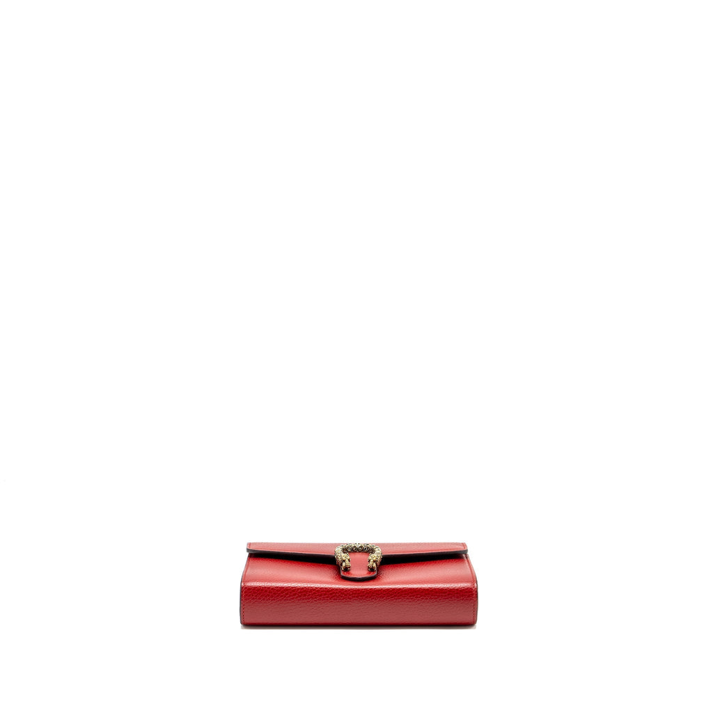 GUCCI DIONYSUS WALLET ON CHAIN CALFSKIN RED MULTICOLOUR HARDWARE