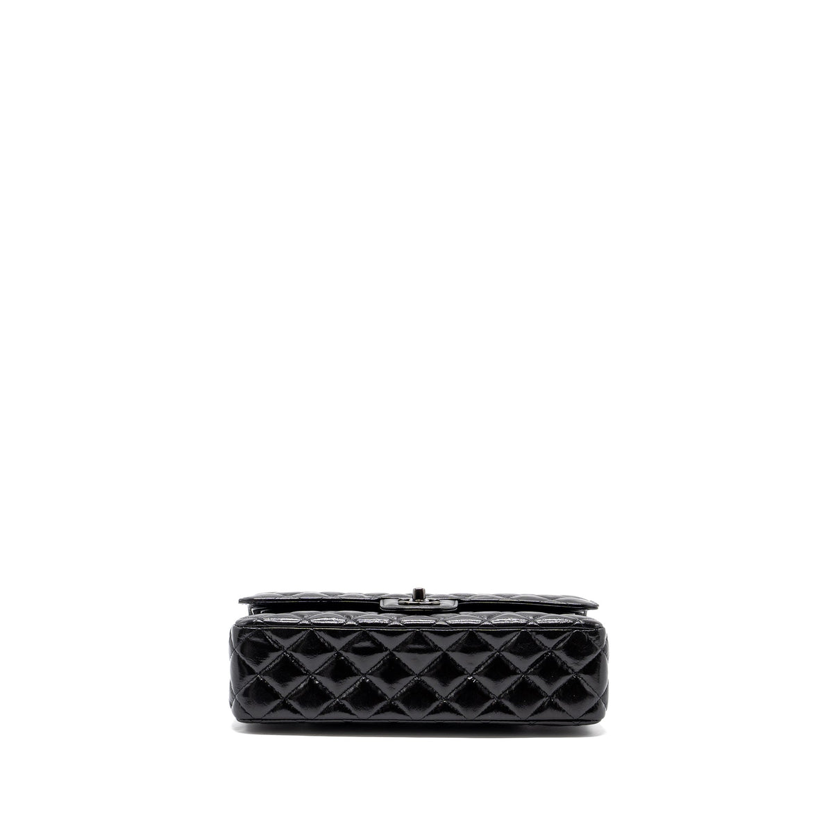 CHANEL MEDIUM CLASSIC DOUBLE FLAP BAG SHINY CALFSKIN SO BLACK