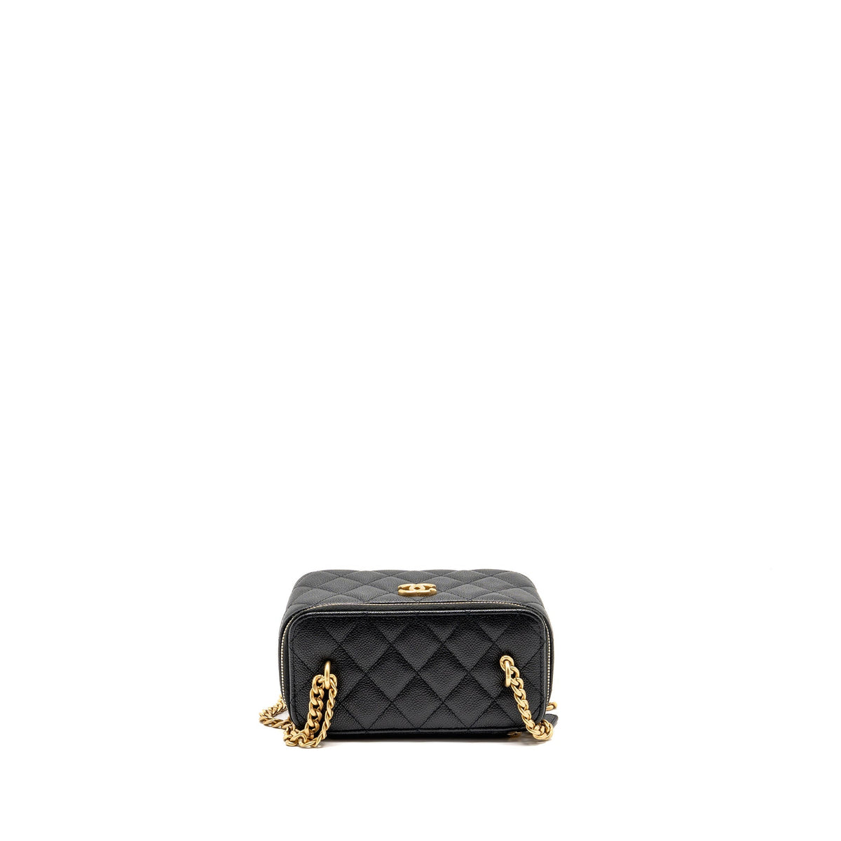 CHANEL COCO LOVE LONG VANITY WITH ADJUSTABLE CHAIN CAVIAR BLACK GHW (MICROCHIP)