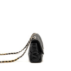 CHANEL SMALL 19 BAG LAMBSKIN BLACK MULTICOLOUR HARDWARE (MICROCHIP)