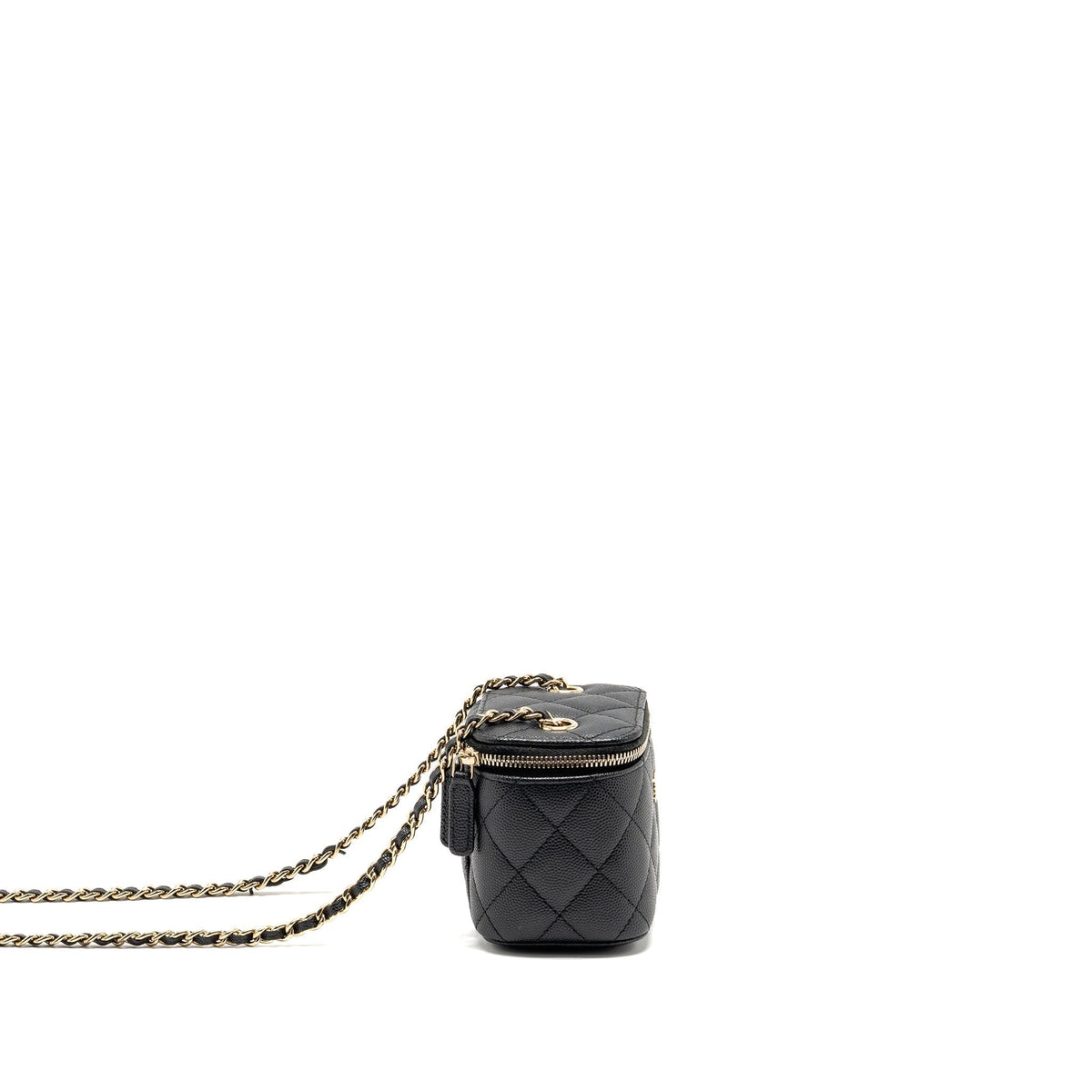 CHANEL CLASSIC SMALL VANITY WITH CHAIN CAVIAR BLACK LGHW