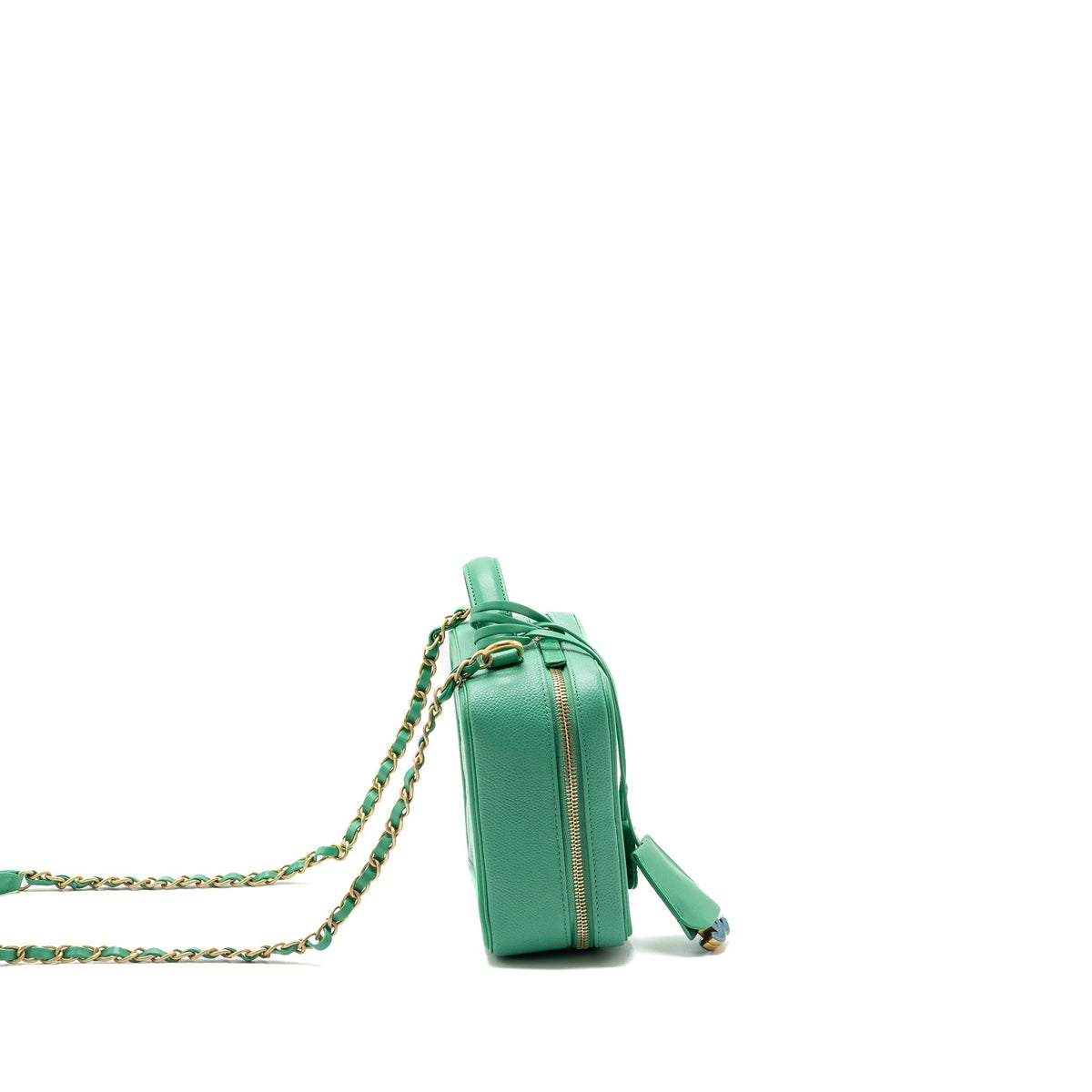 CHANEL MEDIUM FILIGREE VANITY CASE CAVIAR GREEN GHW