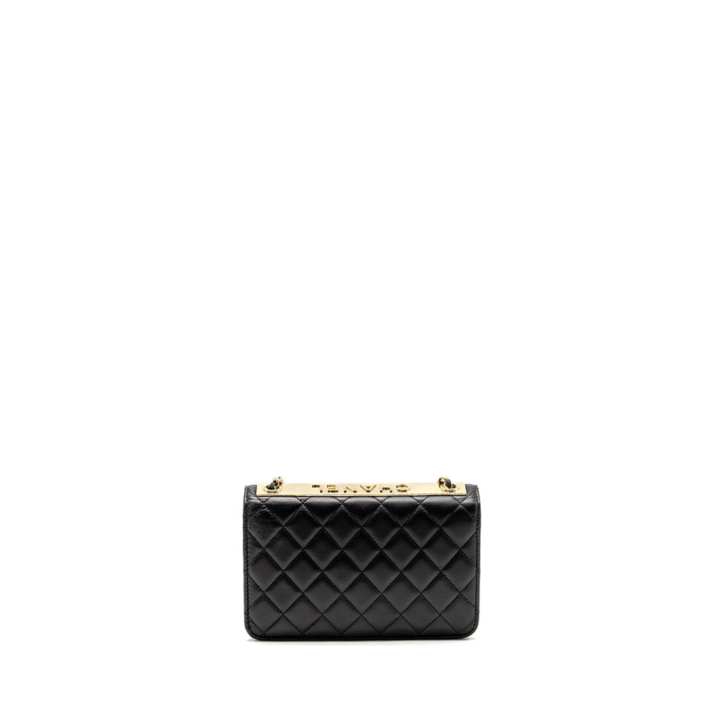 CHANEL TRENDY CC WALLET ON CHAIN LAMBSKIN BLACK LGHW (MICROCHIP)