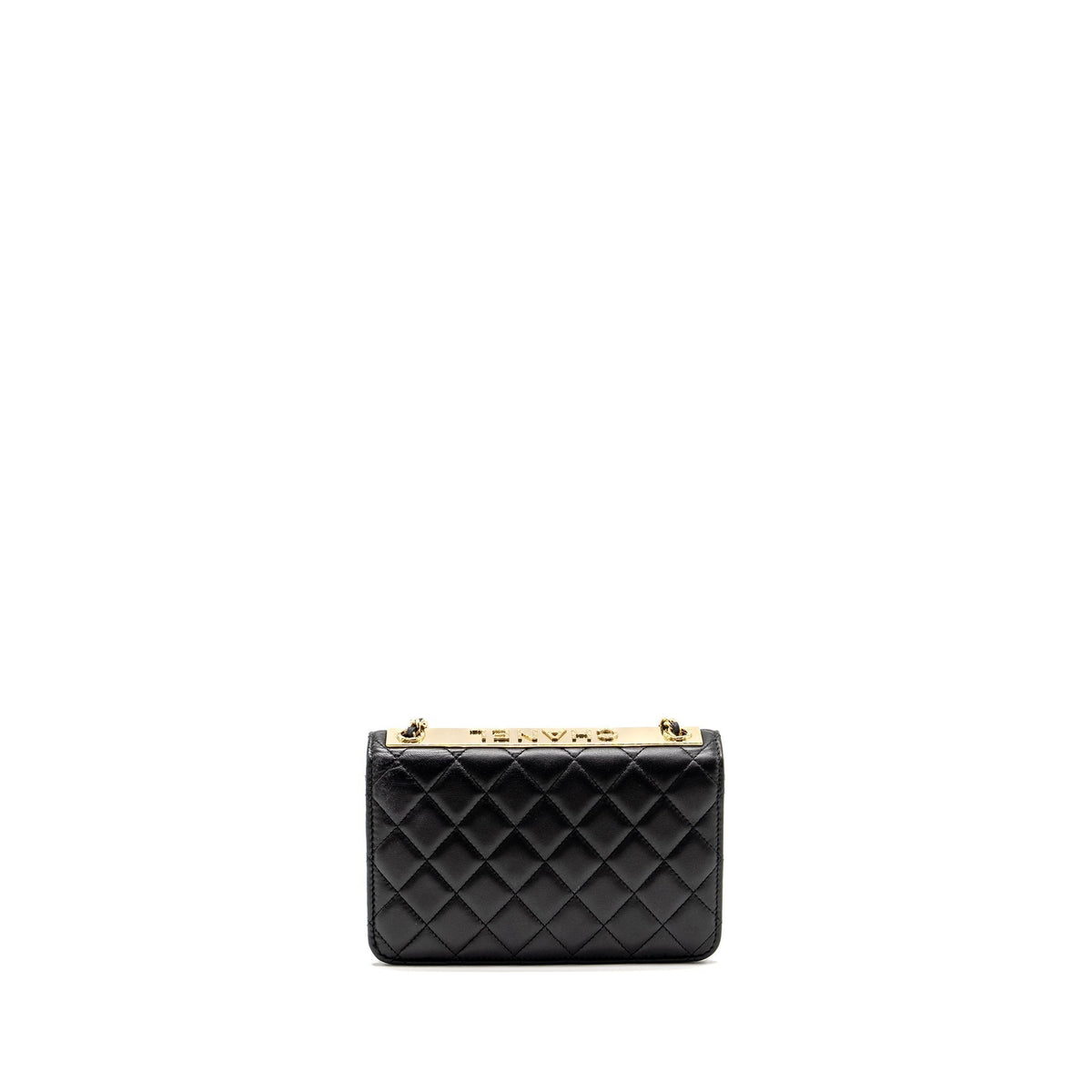 CHANEL TRENDY CC WALLET ON CHAIN LAMBSKIN BLACK LGHW (MICROCHIP)