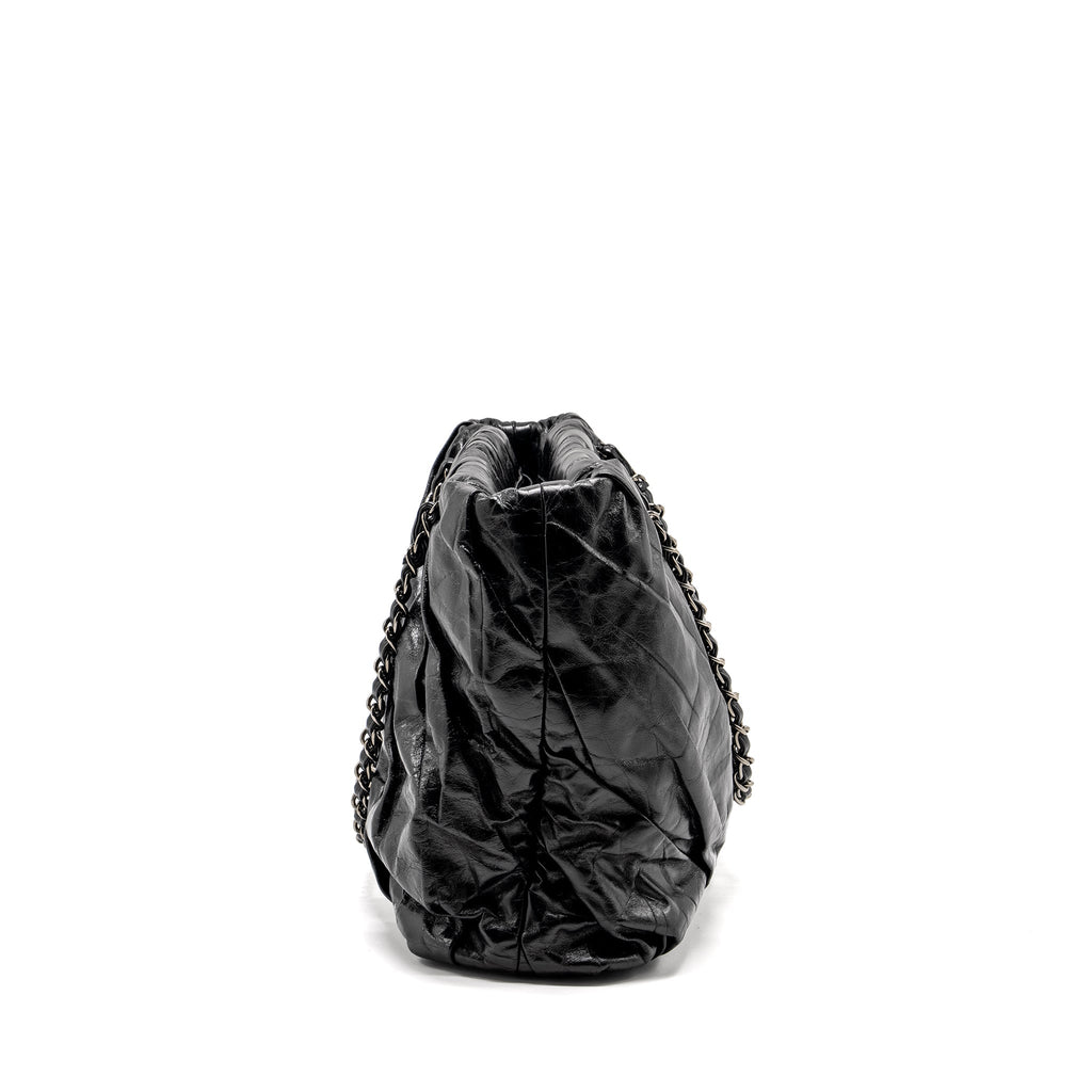 CHANEL TWISTED TOTE BAG CALFSKIN BLACK SHW