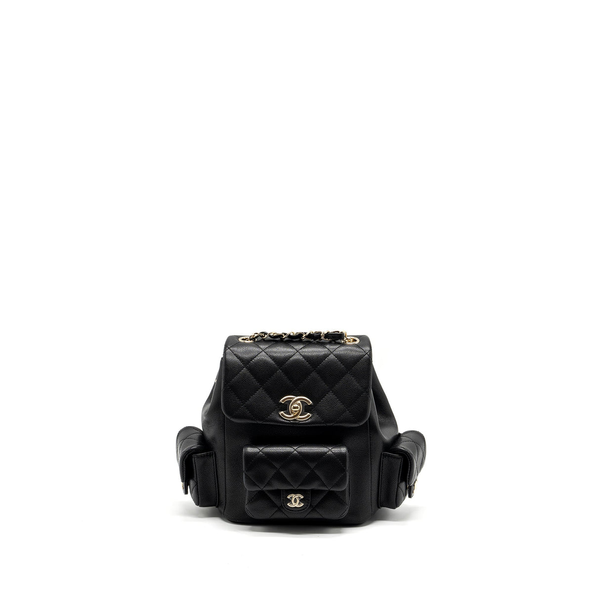 CHANEL 23K TRIPLE POCKET BACKPACK CAVIAR BLACK LGHW (MICROCHIP)
