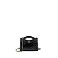 CHANEL 24S 31 MINI CLUTCH WITH CHAIN SHINY LAMBSKIN BLACK LGHW (MICROCHIP)