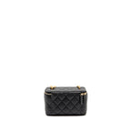 CHANEL COCO LOVE LONG VANITY WITH ADJUSTABLE CHAIN CAVIAR BLACK GHW (MICROCHIP)