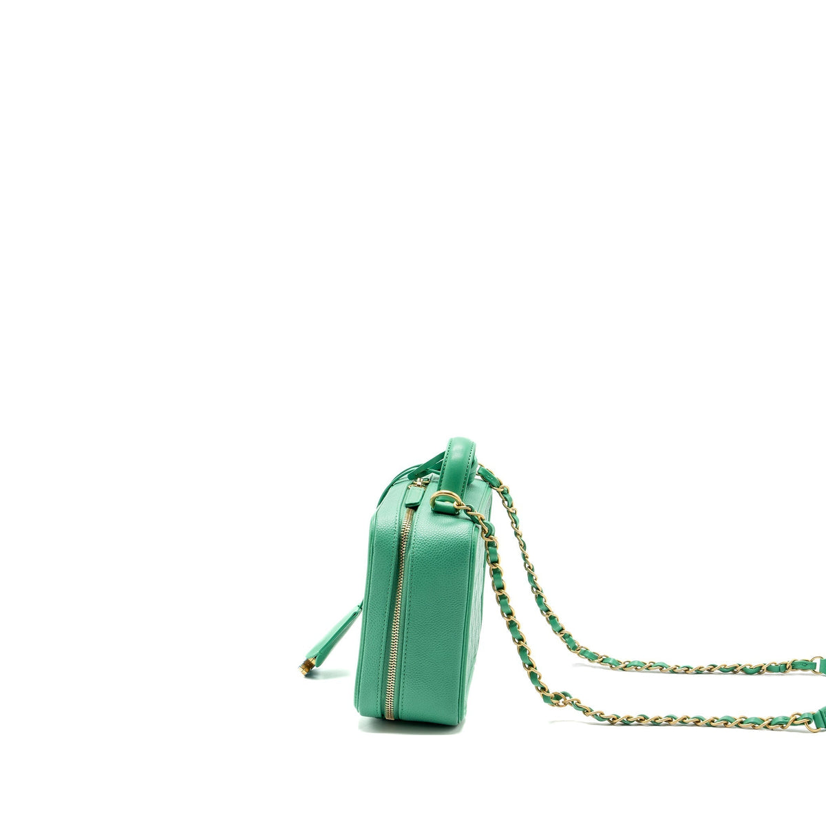 CHANEL MEDIUM FILIGREE VANITY CASE CAVIAR GREEN GHW