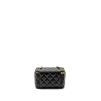 CHANEL 24A LONG VANITY CASE WITH CC LOGO ADJUSTABLE CHAIN LAMBSKIN BLACK GHW(MICROCHIP)