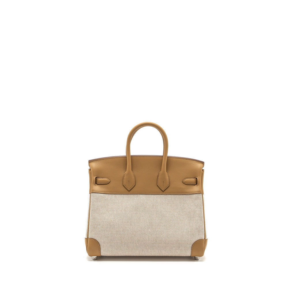 Hermes Birkin 25 Toile Swift/Canvas Biscuit SHW