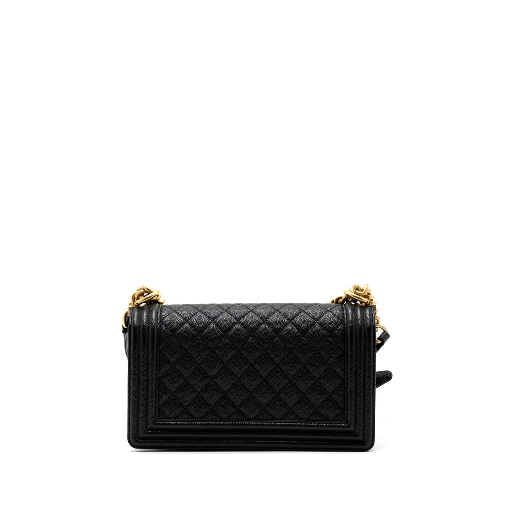 CHANEL MEDIUM CLASSIC BOY BAG CAVIAR BLACK GHW