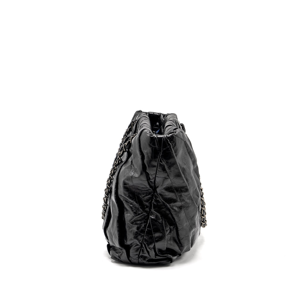 CHANEL TWISTED TOTE BAG CALFSKIN BLACK SHW