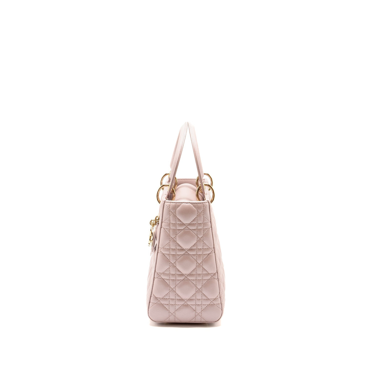 DIOR MEDIUM LADY DIOR LAMBSKIN IRIDESCENT PINK LGHW