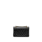 CHANEL SMALL CLASSIC DOUBLE FLAP BAG CAVIAR BLACK GHW (MICROCHIP)