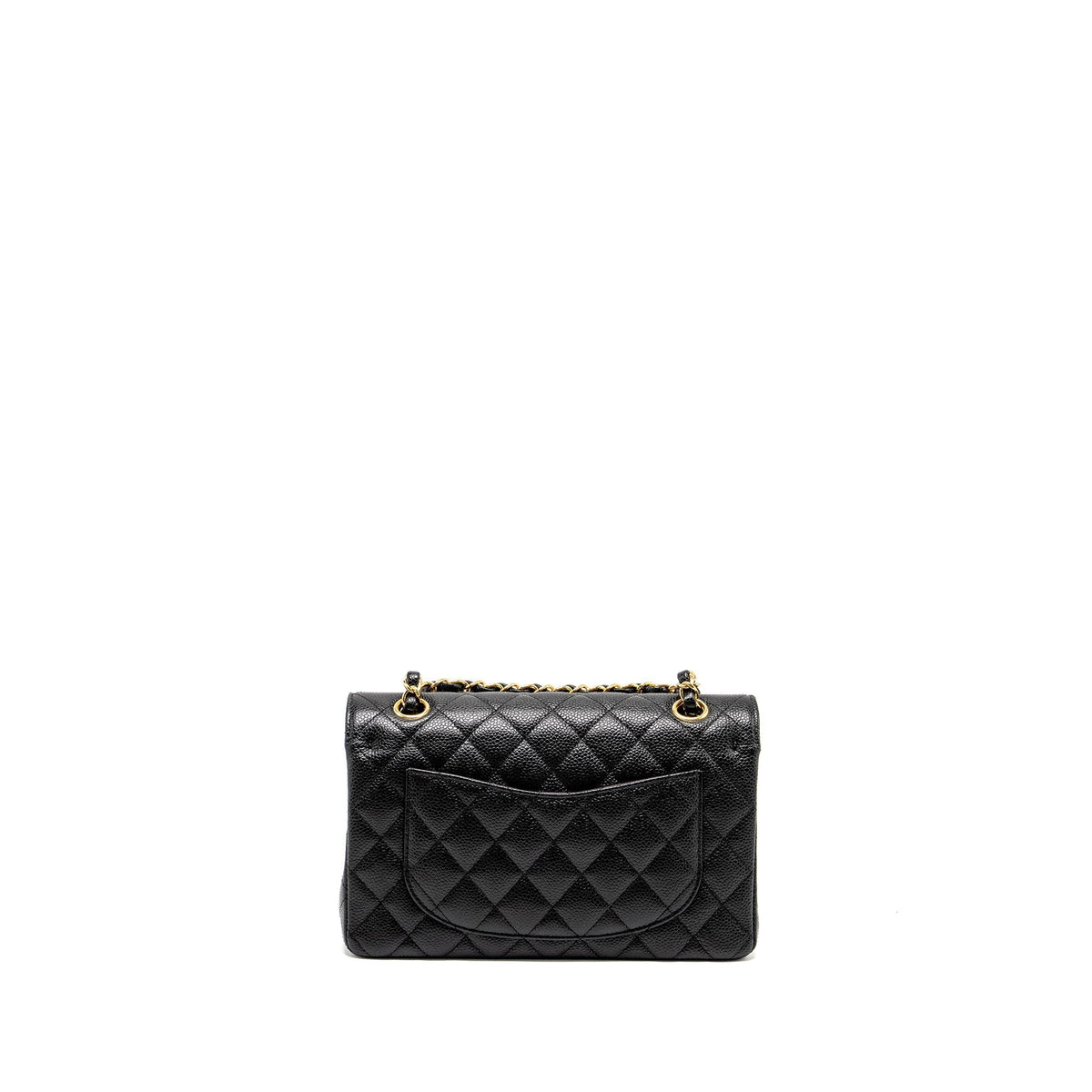 CHANEL SMALL CLASSIC DOUBLE FLAP BAG CAVIAR BLACK GHW (MICROCHIP)