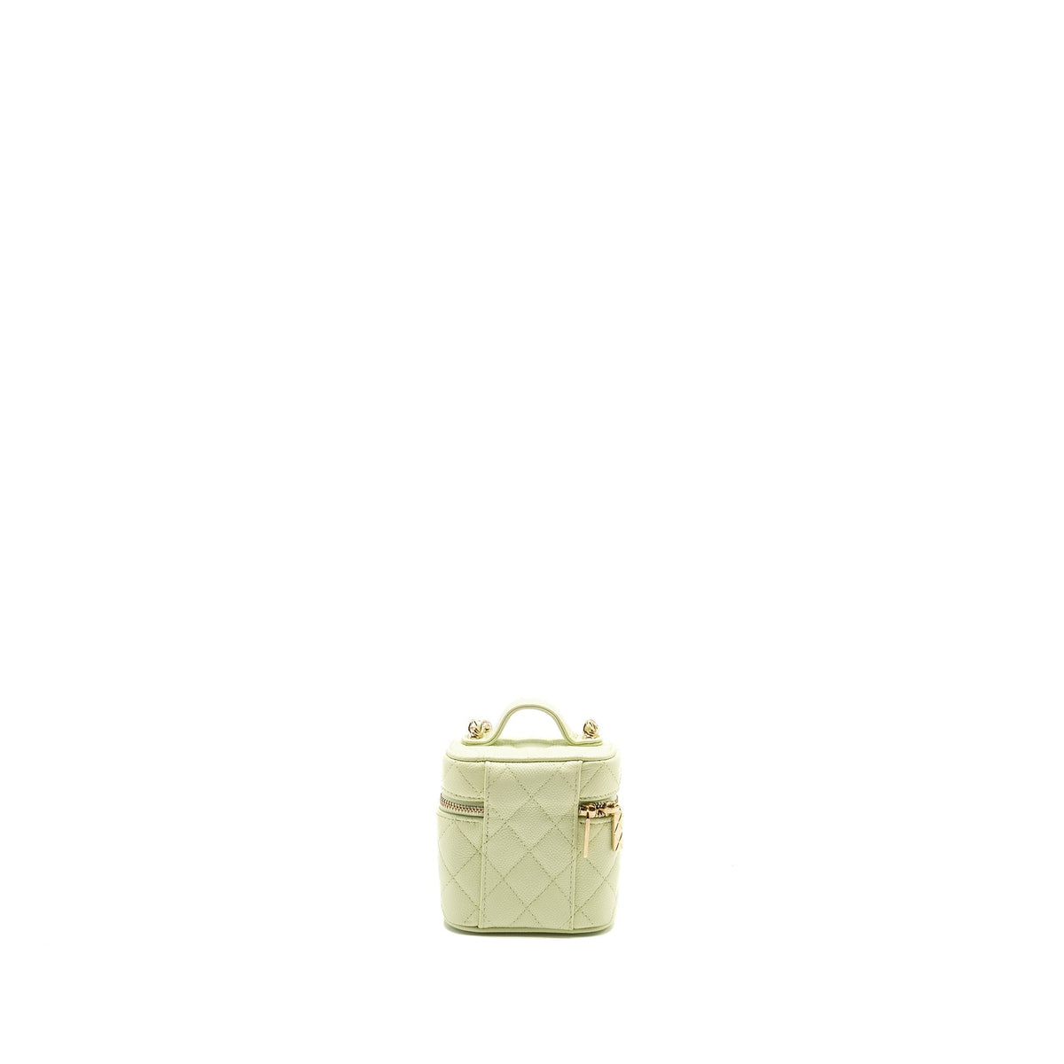 CHANEL MINI VERTICAL VANITY WITH CHAIN CAVIAR LIGHT GREEN LGHW