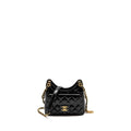 CHANEL 23C SMALL HOBO BAG SHINY CALFSKIN BLACK BRUSHED GHW(MICROCHIP)