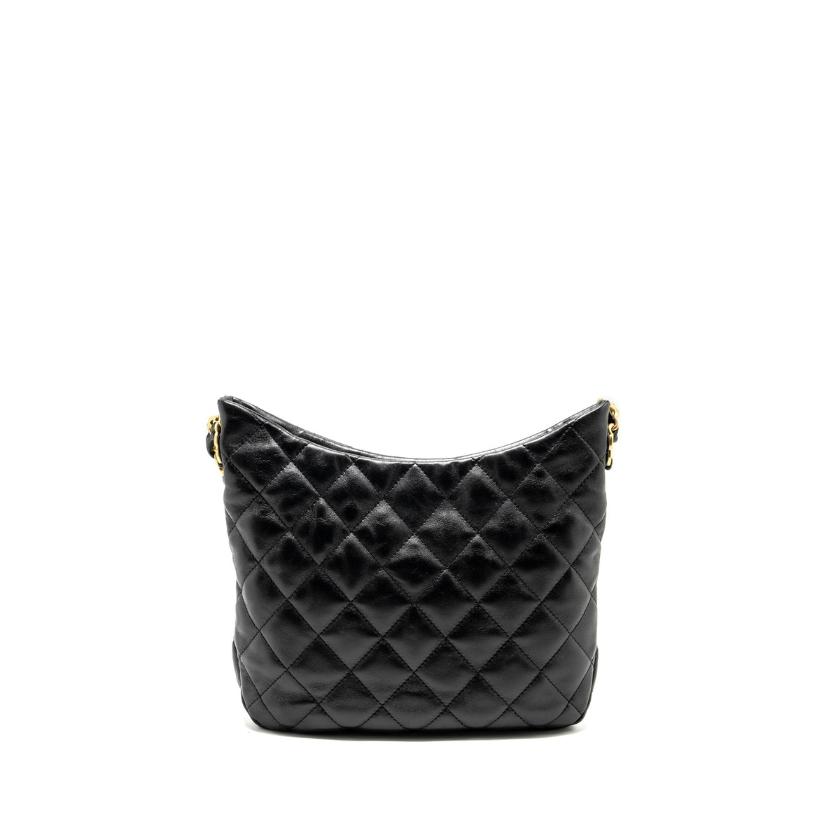 CHANEL 22K HOBO SHOULDER BAG LAMBSKIN BLACK GHW (MICROCHIP)