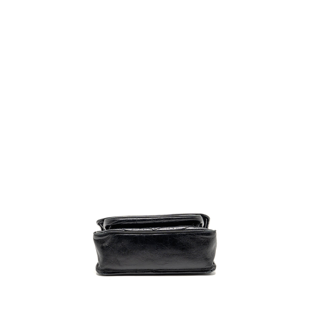 Saint Laurent/YSL Niki Baby Flap Bag Vintage Calfskin Black Ruthenium Hardware