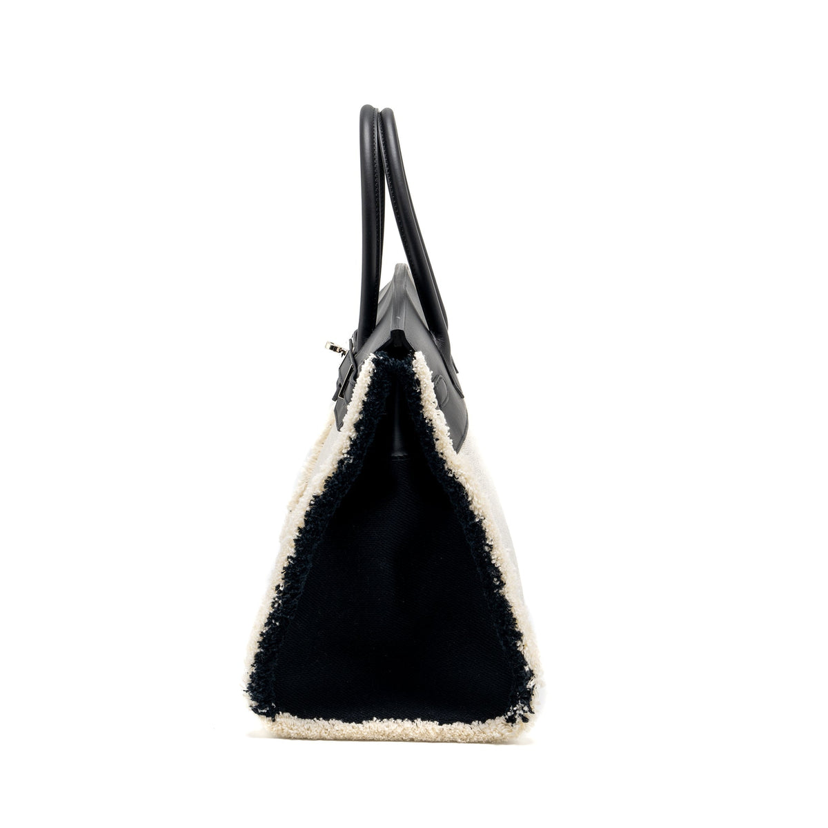 HERMES BIRKIN 35 FRAY FRAY CANVAS/ SWIFT BLACK/ECRU SHW