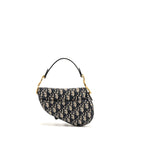 DIOR MINI SADDLE BAG BLUE OBLIQUE JACQUARD CANVAS GHW