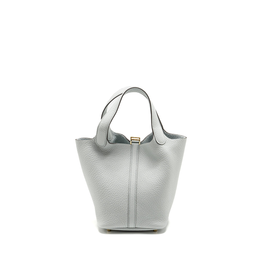 HERMES PICOTIN 18 LOCK BAG CLEMENCE Blue Pale GHW
