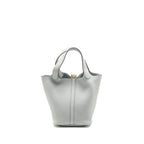 HERMES PICOTIN 18 LOCK BAG CLEMENCE Blue Pale GHW