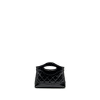 CHANEL 24S 31 MINI CLUTCH WITH CHAIN SHINY LAMBSKIN BLACK LGHW (MICROCHIP)