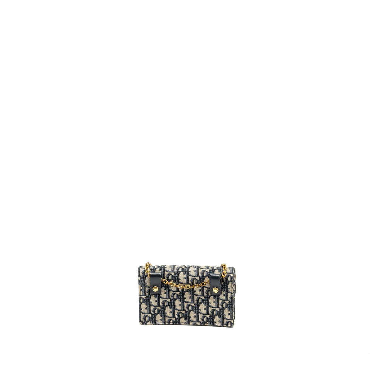 DIOR SADDLE BELT POUCH OBLIQUE JACQUARD CANVAS BLUE GHW